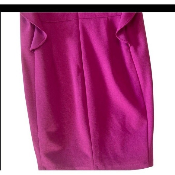Donna Morgan Raspberry‎ Pink Ruffle Shift Dress 8 - Picture 6 of 10